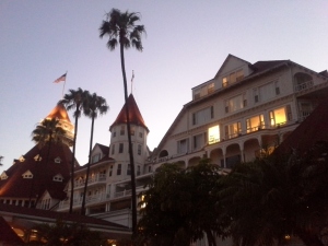 Hotel del Coronado, sunset view of hotel